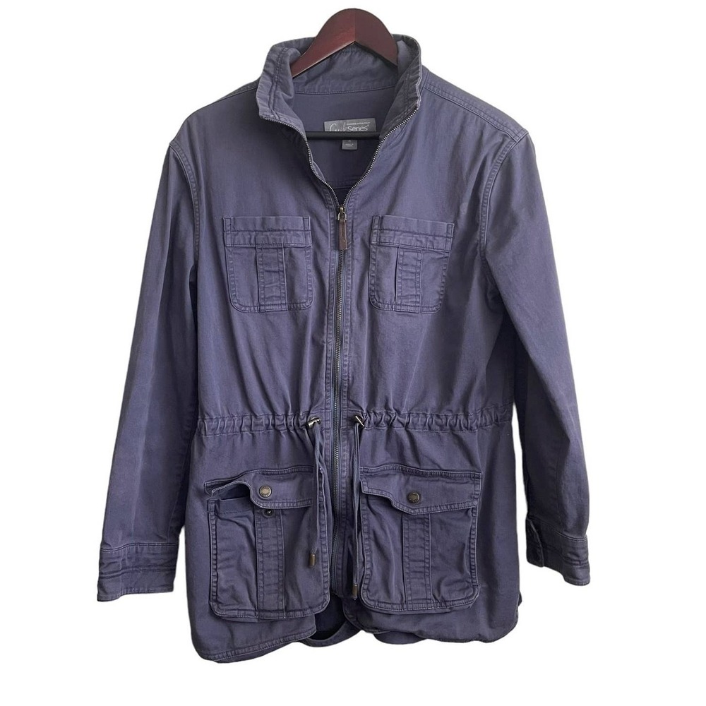 Gander Mountain Women Gorpcore Utility Jacket M Purple Cargo Anorak Field Coat